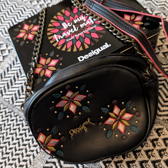 Desigual Handbags - Desigual Black Embroidered Women's Bag